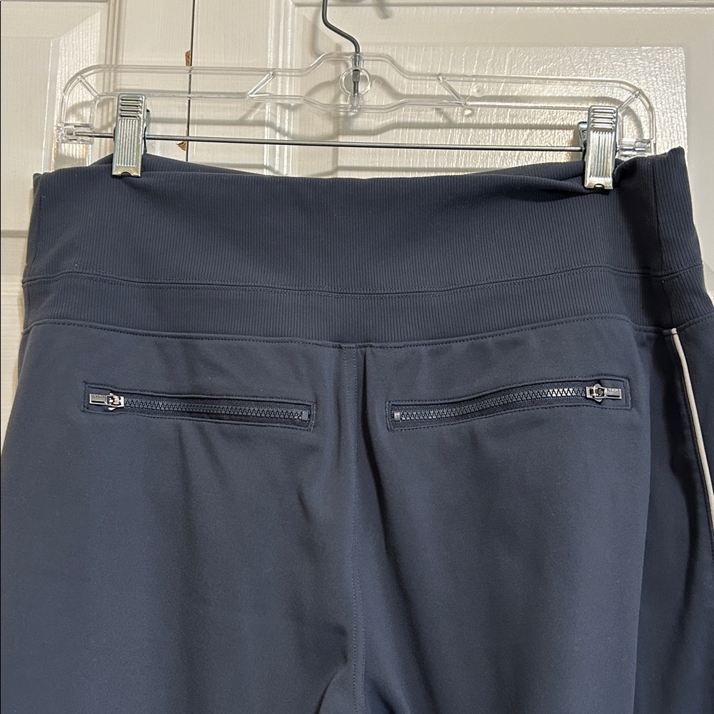 Athleta Gray High-Rise Wide-Leg Performance Pants with White Trim - Picture 6 of 6